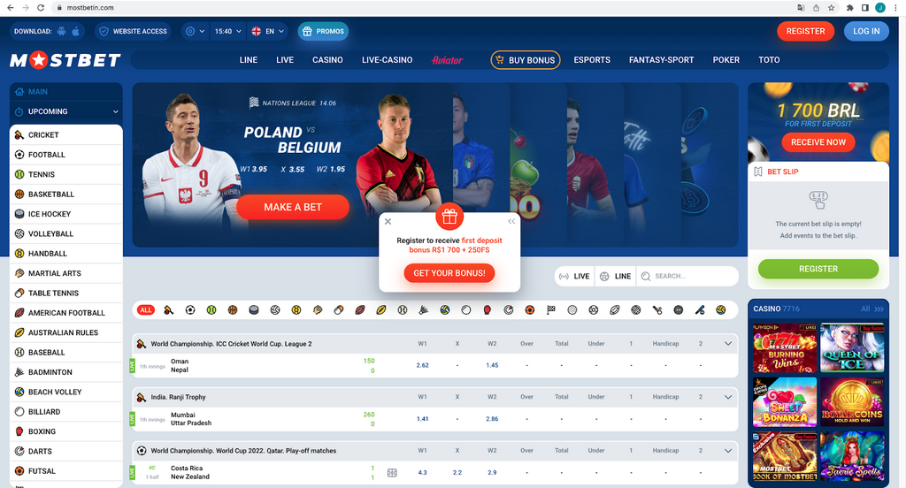 Mostbet Casino Saytı ilə Canlı Mərcdən həzz alın